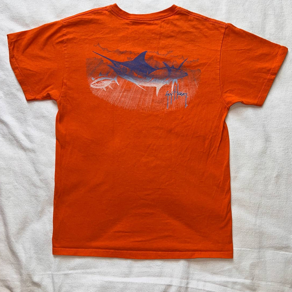 Guy Harvey Orange Graphic Short Sleeve T-Shirt- M